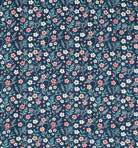 Image of RD TREND Premium Soft Cloud Cotton Floral Bedsheet for Double Bed | Size-90x90 Inches Queen Bedsheets with 2 Matching Pillow Covers (18x28 Inch) Midnight Blue