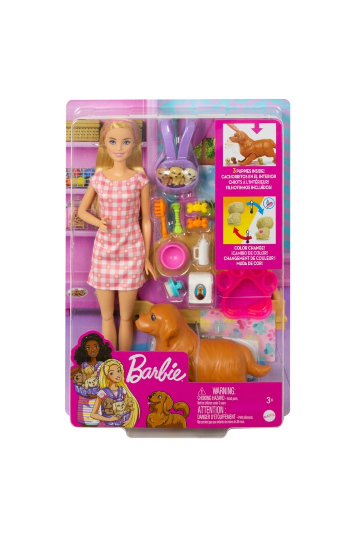 Mattel Barbie - Doll and Newborn Pups Playset (HCK75)