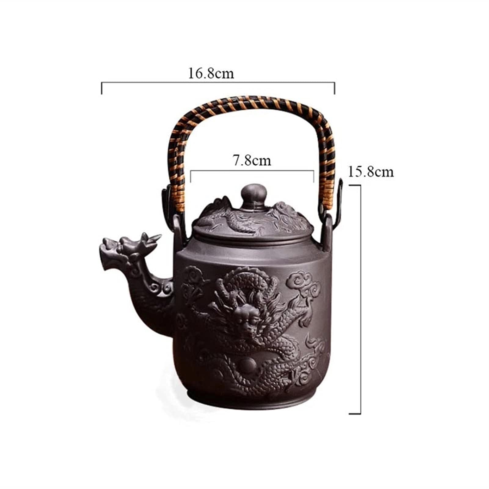 Teiera Classica Teiera Fatta A Mano Argilla Viola Drago Bollitore per Il tè con Manico Portatile Creativo Grande capacità Puer Bollitore Kung Fu Bicchieri Bollitore per Il tè Teter