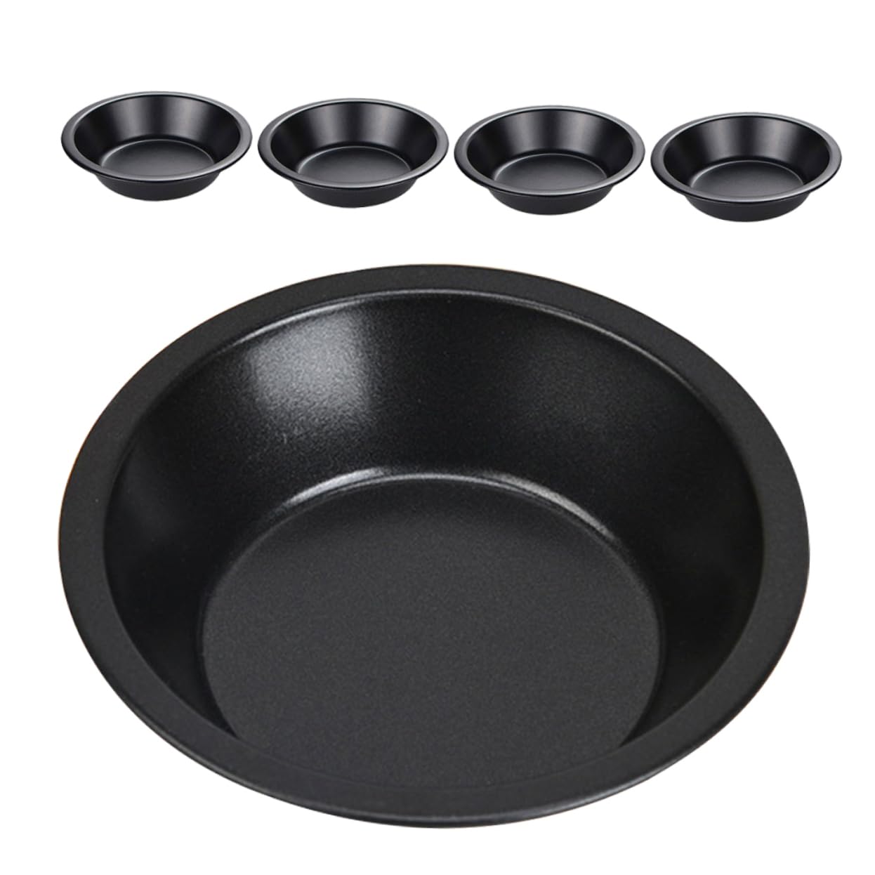 COLLBATH 5pcs Round Baking Trays Small Cake Bread Pans Non-stick Carbon Steel Tart Pans Oven Safe Versatile for Kitchen Restaurant Use