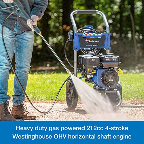 Westinghouse Outdoor Power Equipment WPX3200 Gas Powered Pressure Washer 3200 PSI and 2.5 GPM, Soap Tank and Five Nozzle Set, CARB Compliant
