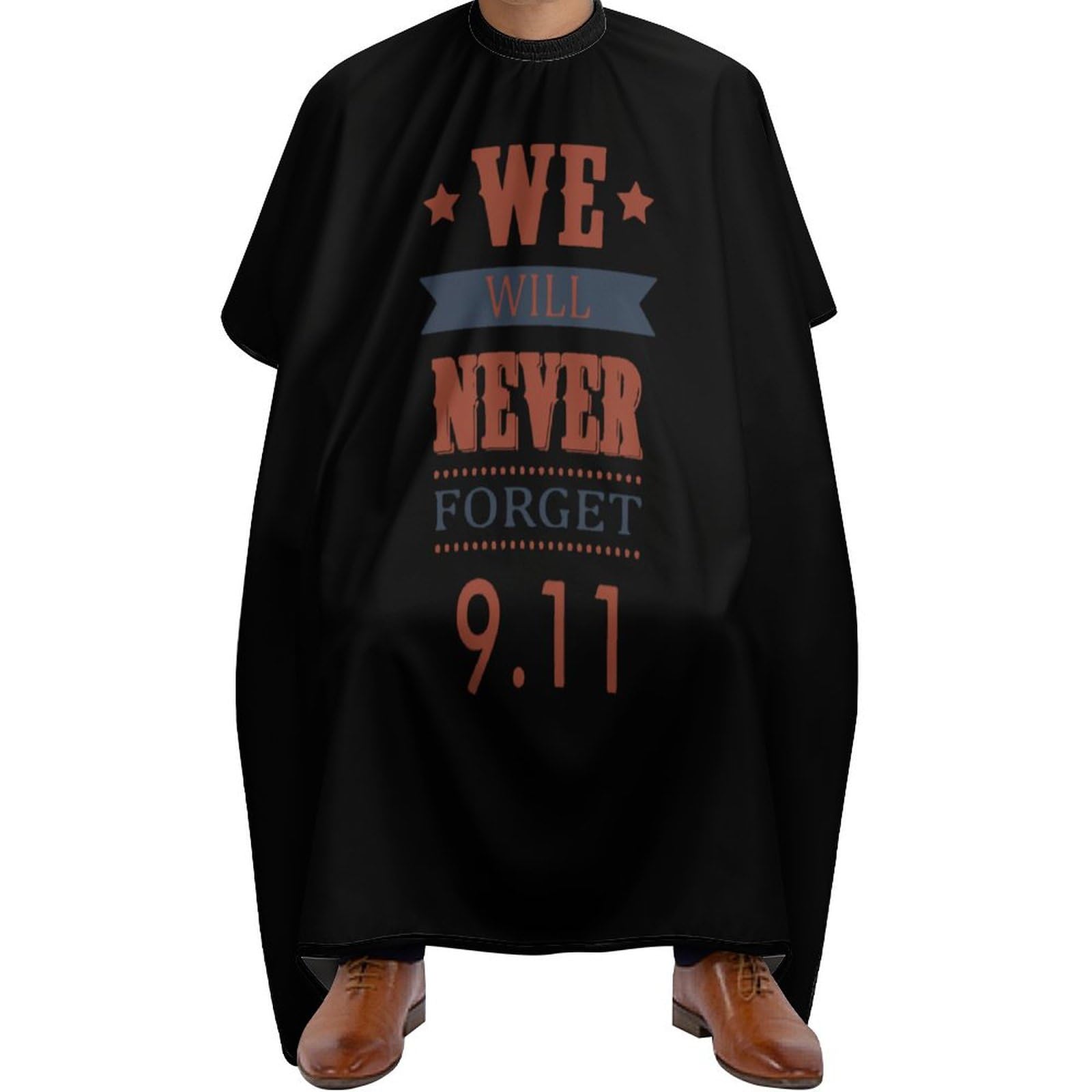 Never Forget 9.11 Hair Cutting Cape for Men Women Waterproof Barber Cape Adjustable Salon Haircut Capes