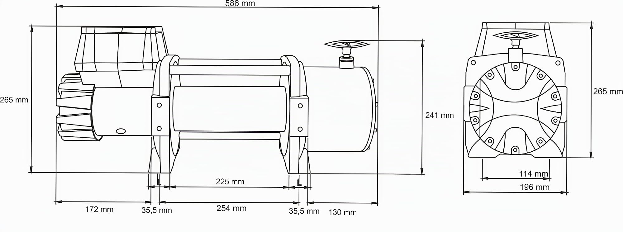 DRAGON WINCH - Verricello Elettrico Truck 24V 18000 lbs (8165 kg) Cavo in Acciaio 31m per Vigili del Fuoco, Veicoli Commerciali e Furgoni incluso telecomando senza fili + accessori per verricello