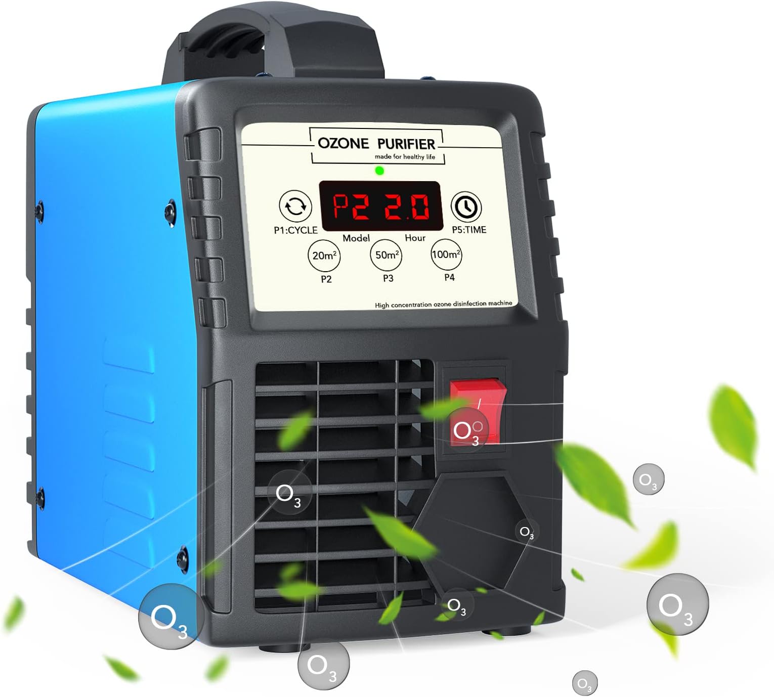Ozone Generator, Odor Eliminator for 300 m² Room, Industrial Air Purifier Commercial Ozone Machine, Odor Remover with Timer for Room, Farm, Hotel, Home, Office, Restaurant