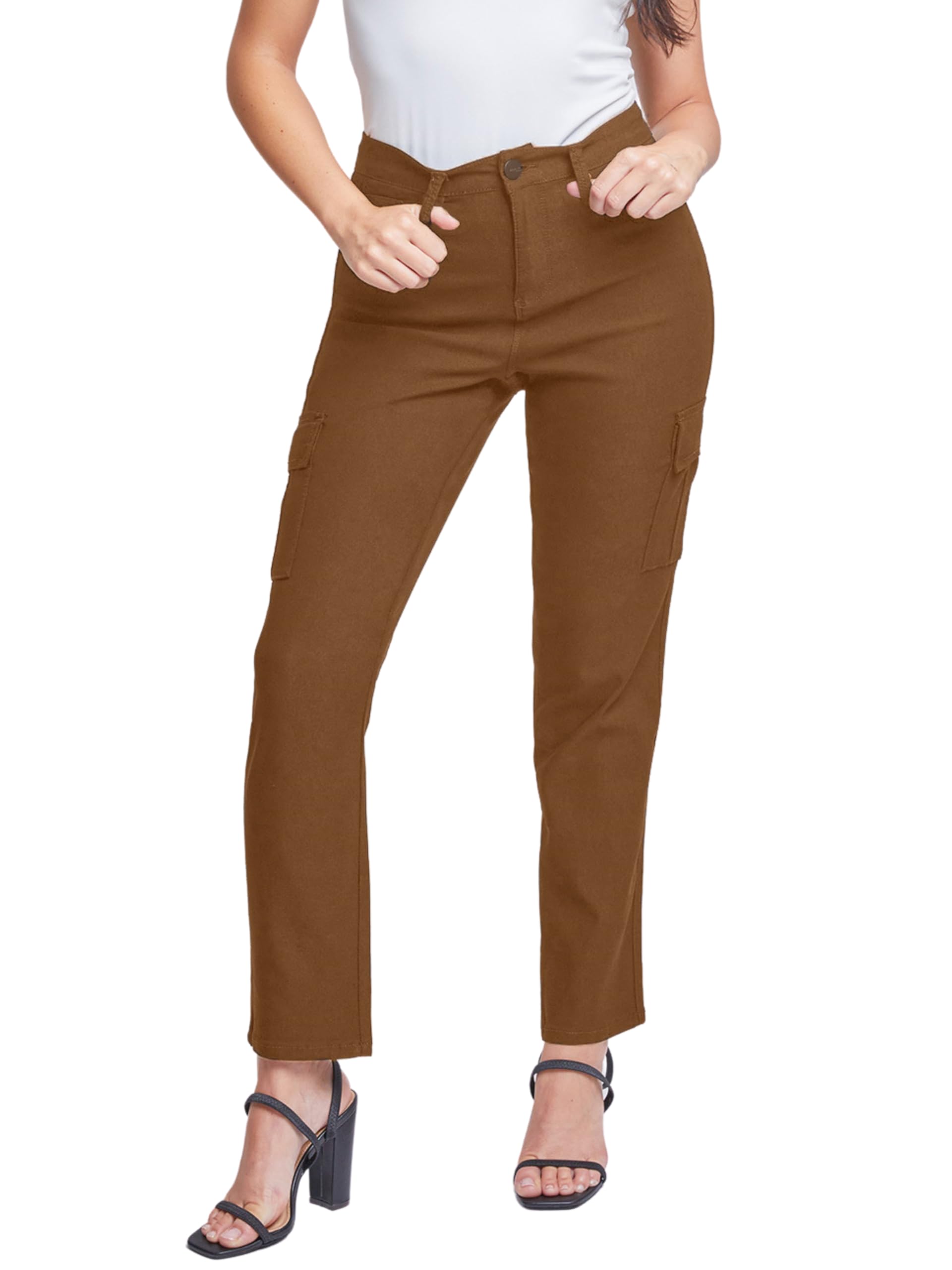 Royalty For Me Womens Womens Hyperstretch Straight Leg Cargo Pants Wp174731