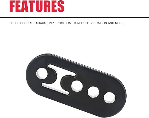 Miniatura 4 de Percha de escape de goma, 4 agujeros, 0.472 in, tamaño de orificio, universal, 4 piezas, soporte aislante de goma, montaje de buje