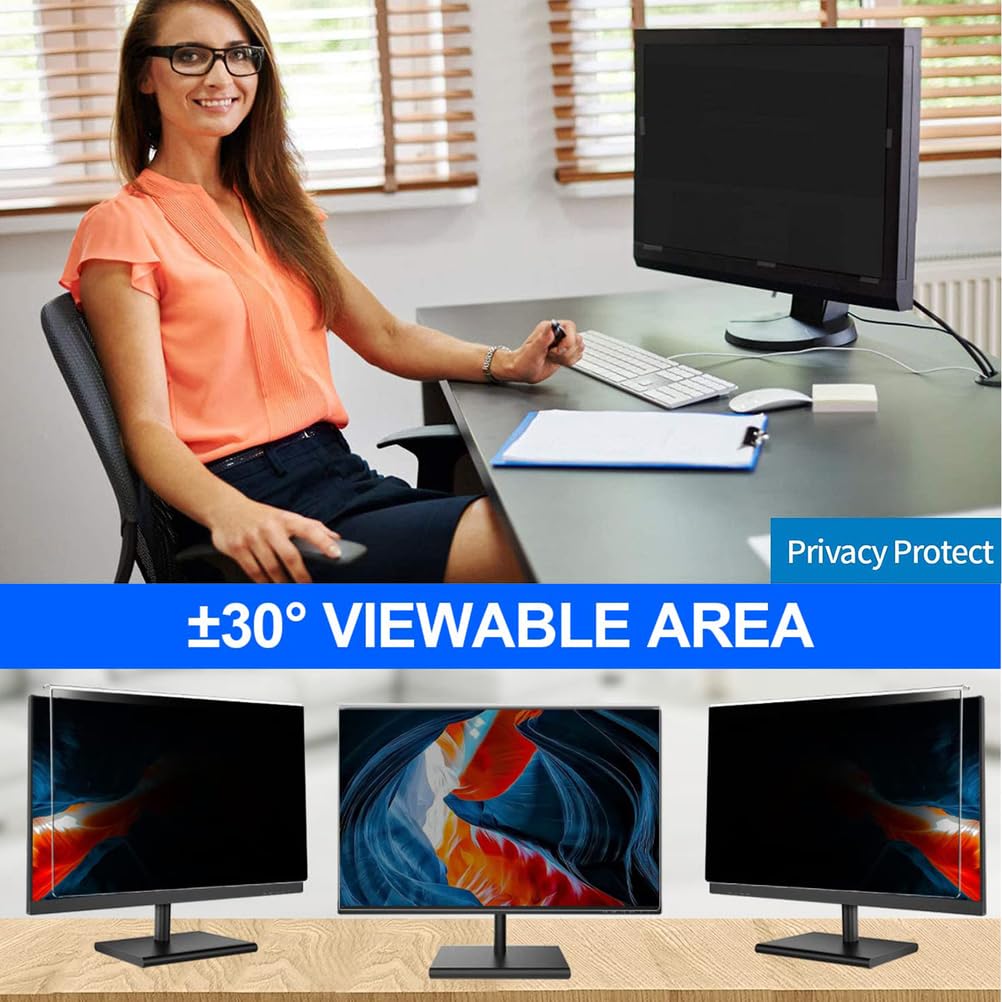 Filtro de Pantalla de Privacidad para Computadora Magnético de 32 Pulgadas, Película Protectora Colgante Anti-Luz Azul/Anti-Reflejo, Filtro Antiespía Extraíble para Entornos de Trabajo Digitales