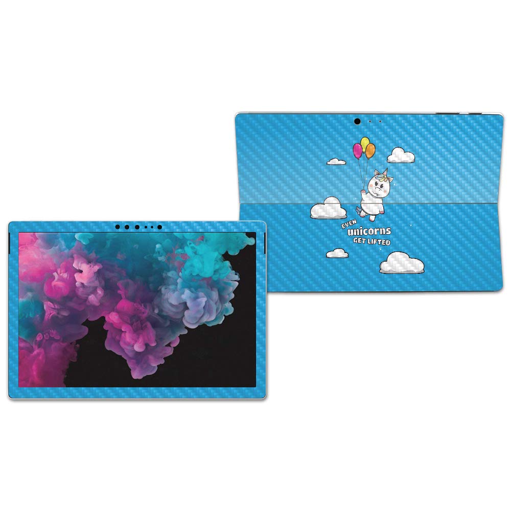 MightySkins Carbon Fiber Skin for Microsoft Surface Pro 6 - Unicorns Get Lifted | Protective, Durable Textured Carbon Fiber Finish | Easy to Apply, Remove, and Change Styles | Made in The USA