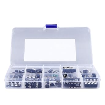 رقاقة الدوائر المتكاملة، 150 Pcs 10 أنواع IC رقائق تشكيلة كيت، مضخم التشغيل الرباعي Opamp، Pwm، الموقت الدقة واحد، LM324 LM358 LM386 LM393 UA741 NE5532 NE555