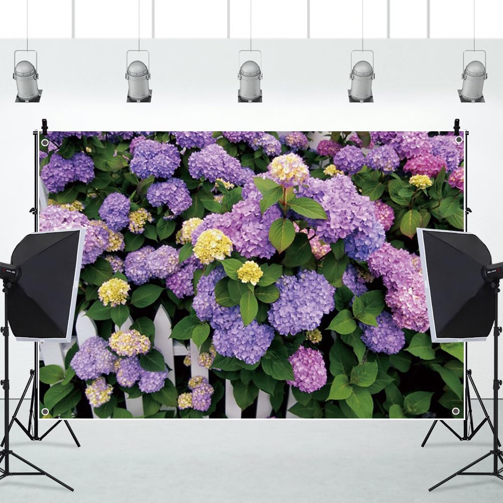 Amazon | Qinunipoto 紫陽花背景 1.5x1m アジサイ背景布 夏の花