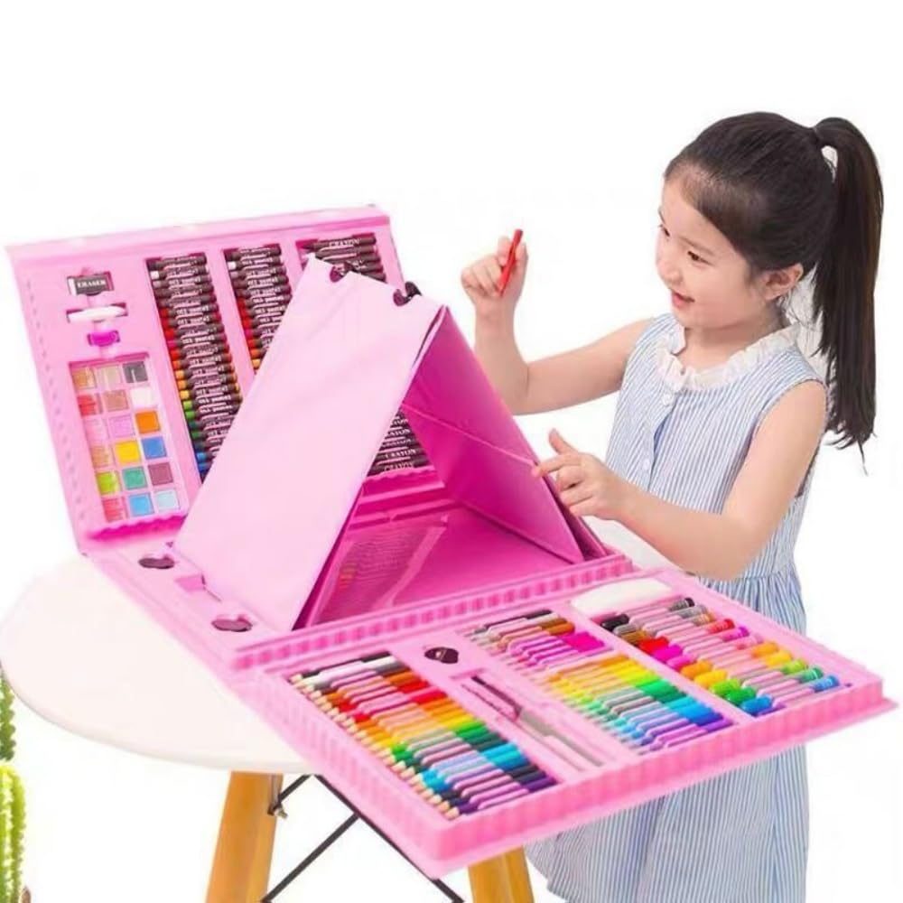 Amazon.co.jp: お絵描きセット 色鉛筆 クレヨン革新 208ピース 女の子