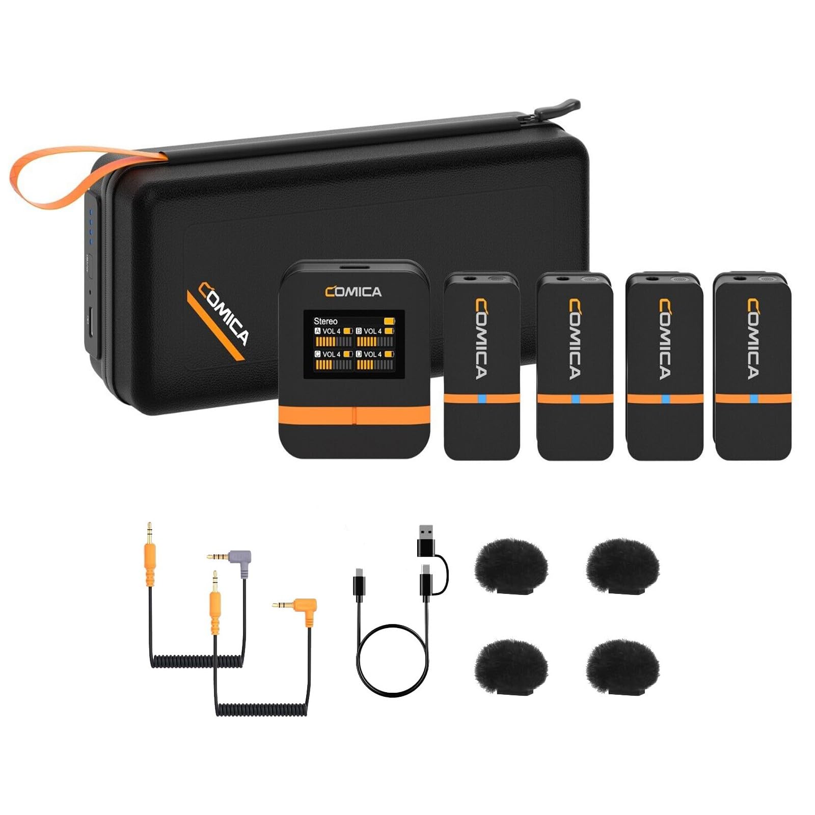 Comica Vimo Q Mini Sistema de microfone de lapela sem fio de 4