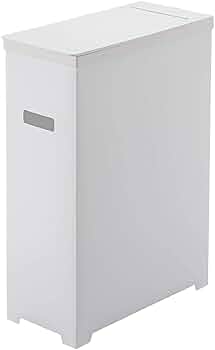 Amazon｜山崎実業(Yamazaki) スリム蓋付きゴミ箱 ホワイト 約