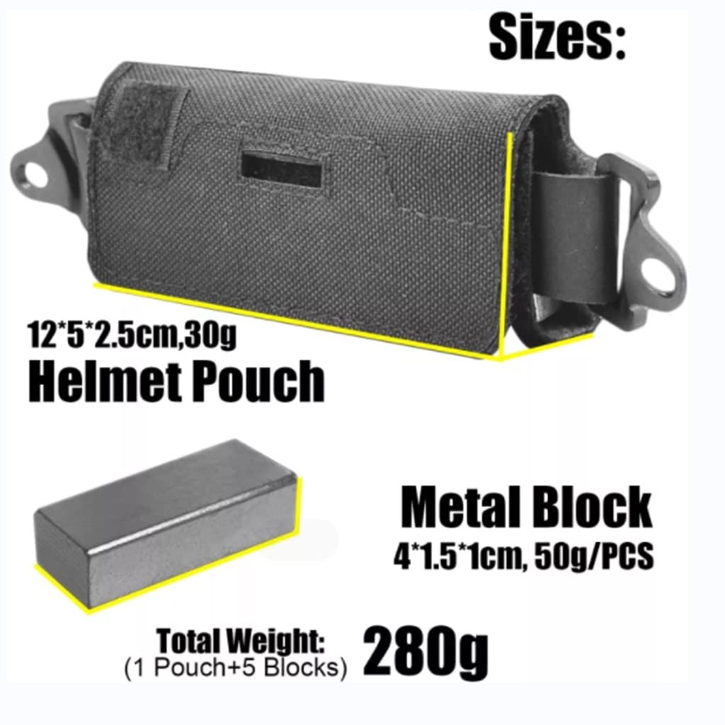 TS TAC-SKY Fast Tactical Helmet Balance Counterweight Bag PJ BJ MH MC Tactical Helmet Balance Bag Waterproof Battery Bag with 5 Lead Pieces Rear Counterweight Bag