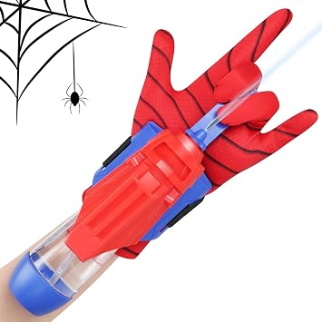 Aooess Spider Water Gun for Kids Spider Web Shooter Automatic Water Blaster for Kids, Electric Wrist-Mounted Superhero Squirt Toy, Superhero Role-Play Toy for Outdoor Summer Fun, Blue