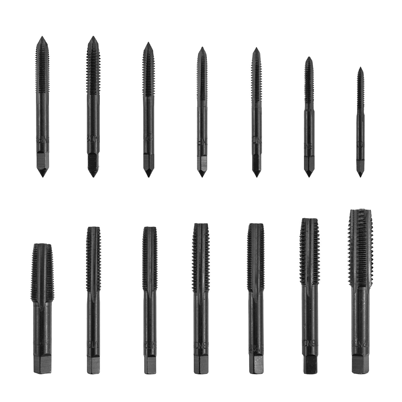 Kalttoy 14Pcs Threading Tap Die Set Straight Flute Machine Tap Steel Round Thread Die Right Hand Screw Tapping Threading Tool Professional Hand Tool