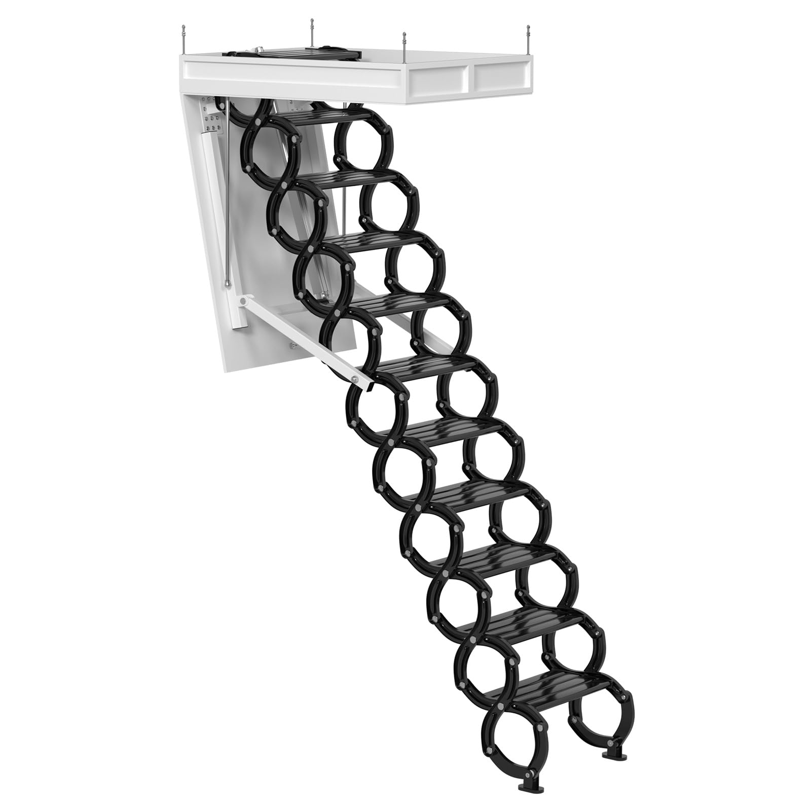 Elektrische Dachbodentreppe aus Aluminium, Klappbar 70x100 cm, 9,5 Fuß mit Fernbedienung, Deutscher/Europäischer Standardstecker