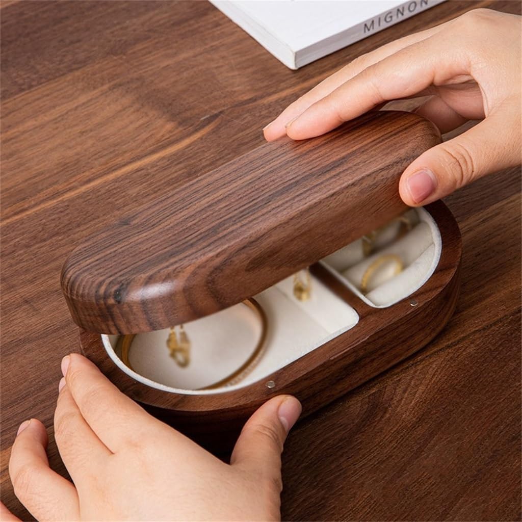 Solid Wood Hand Jewelry Storage Box Quality Jewelry Storage Box with Lock Necklace Jewelry Box(white-Patch five-pointed star4)