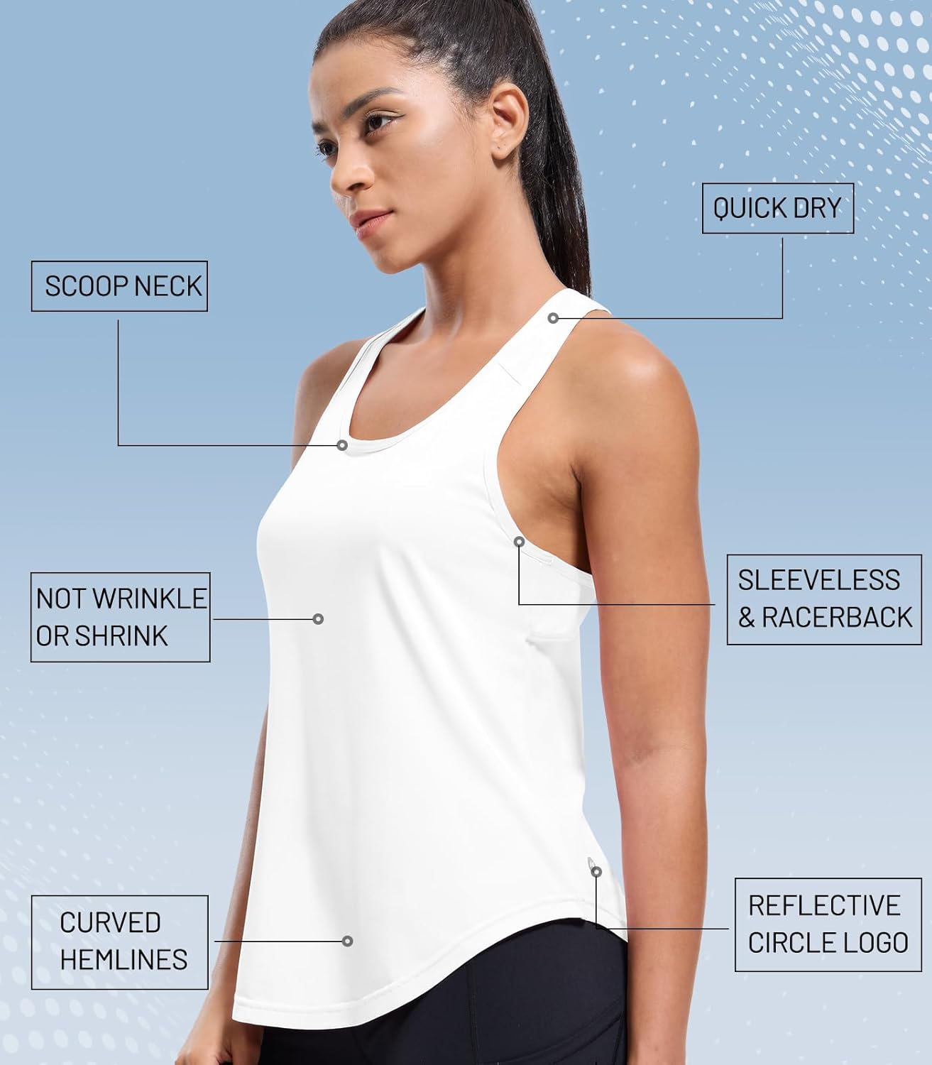 MIER Workout Tank Tops for Women Racerback Athletic Sleeveless Loose Fit Muscle Tee Shirts Dry Fit Runing Gym Yoga Top Summer - Image 4