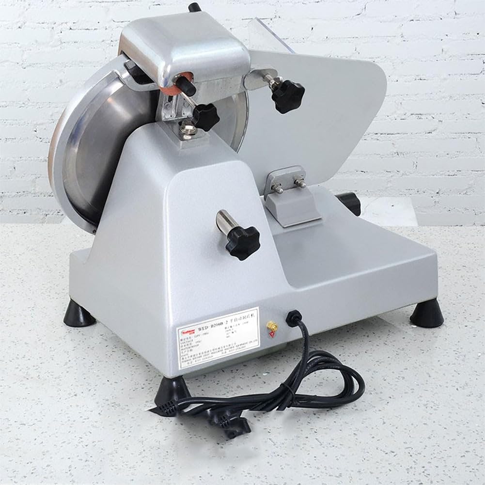 Affettatrice elettrica per Carne, in Acciaio Inox, Spessore Regolabile da 0 a 15 mm per Carne, Formaggio, Roast Beef, Verdure, Macchina da Taglio Professionale per Uso intensivo.