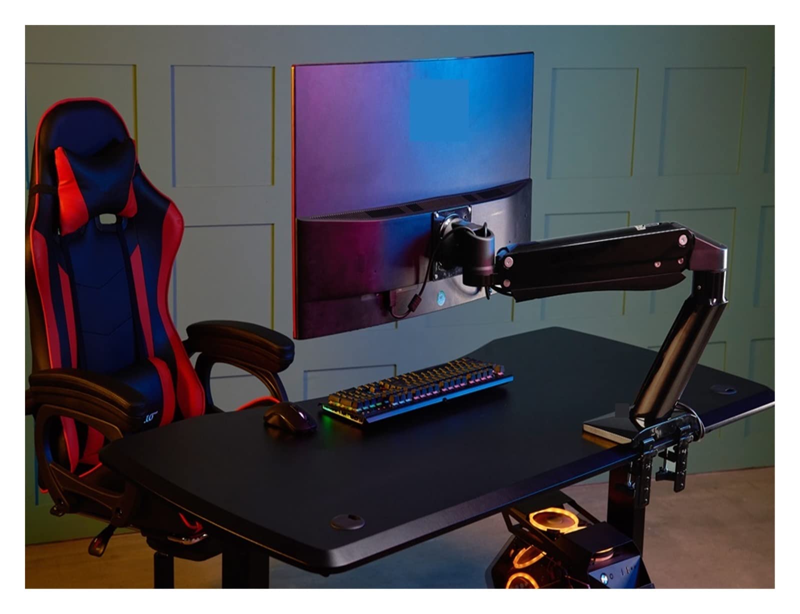 Uchwyt do monitora, Sprężyna gazowa 24-42 Cal mocowanie telewizora LED LCD pełnoekranowy uchwyt monitora obciążenie ramienia 2-15kgs 75/100mm Monitor stojak na biurko
