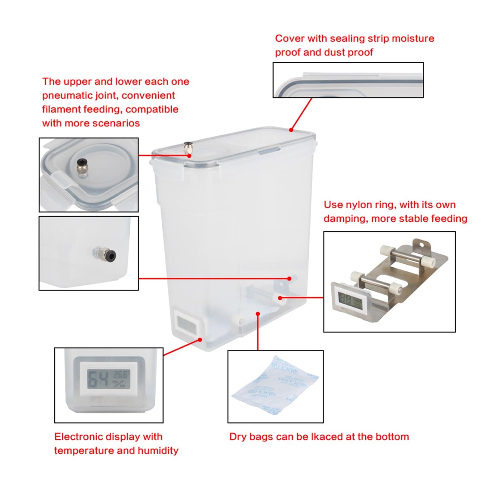 3D Printing Filament Box Enclosure Storage Holder Keeping Filament Dry for TPU ABS PLA