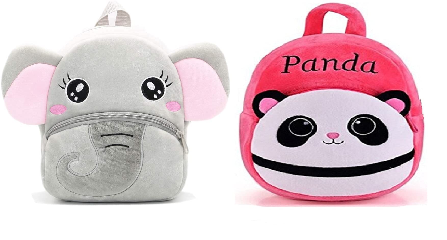 Black Hill Kids School Bag Soft Plush Backpack Cartoon Bags Mini Travel Bag for for Girls Boys Toddler Baby Elephant & Pink Panda-image-26