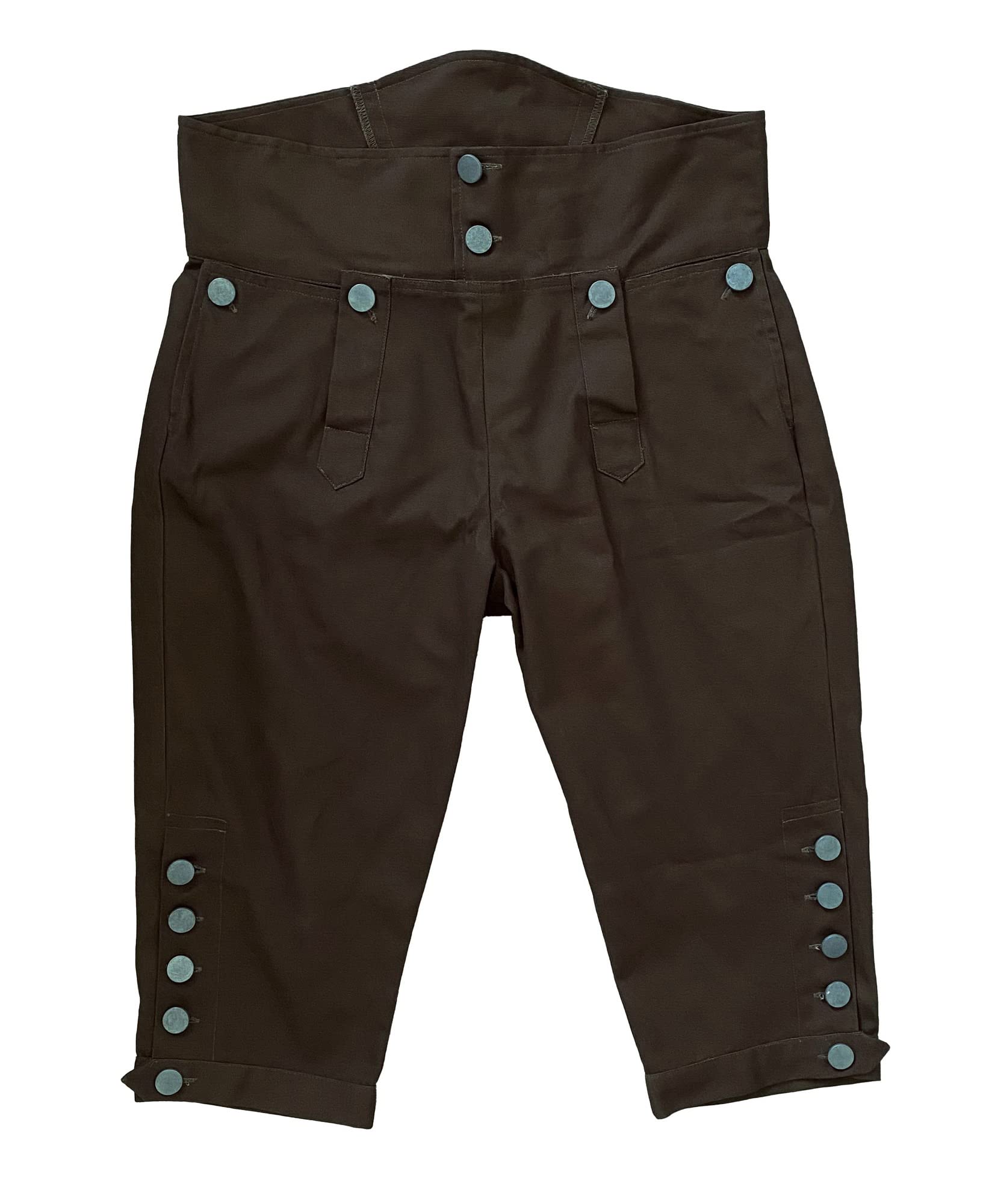 Mens Colonial Knee Breeches 18th Century Pants Fall Front Style