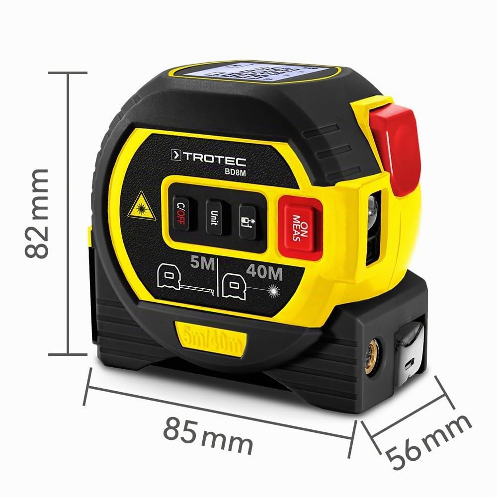 TROTEC Télémètre Laser BD8M - Mesure de Distance au Laser de 0,05 m à 40 m