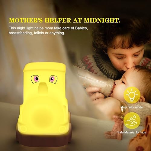 Miniatura 8 de Luz nocturna para niños con bonito diseño de tren, lámpara de noche LED para habitación de los niños con colores RGB intercambiables, luz nocturna