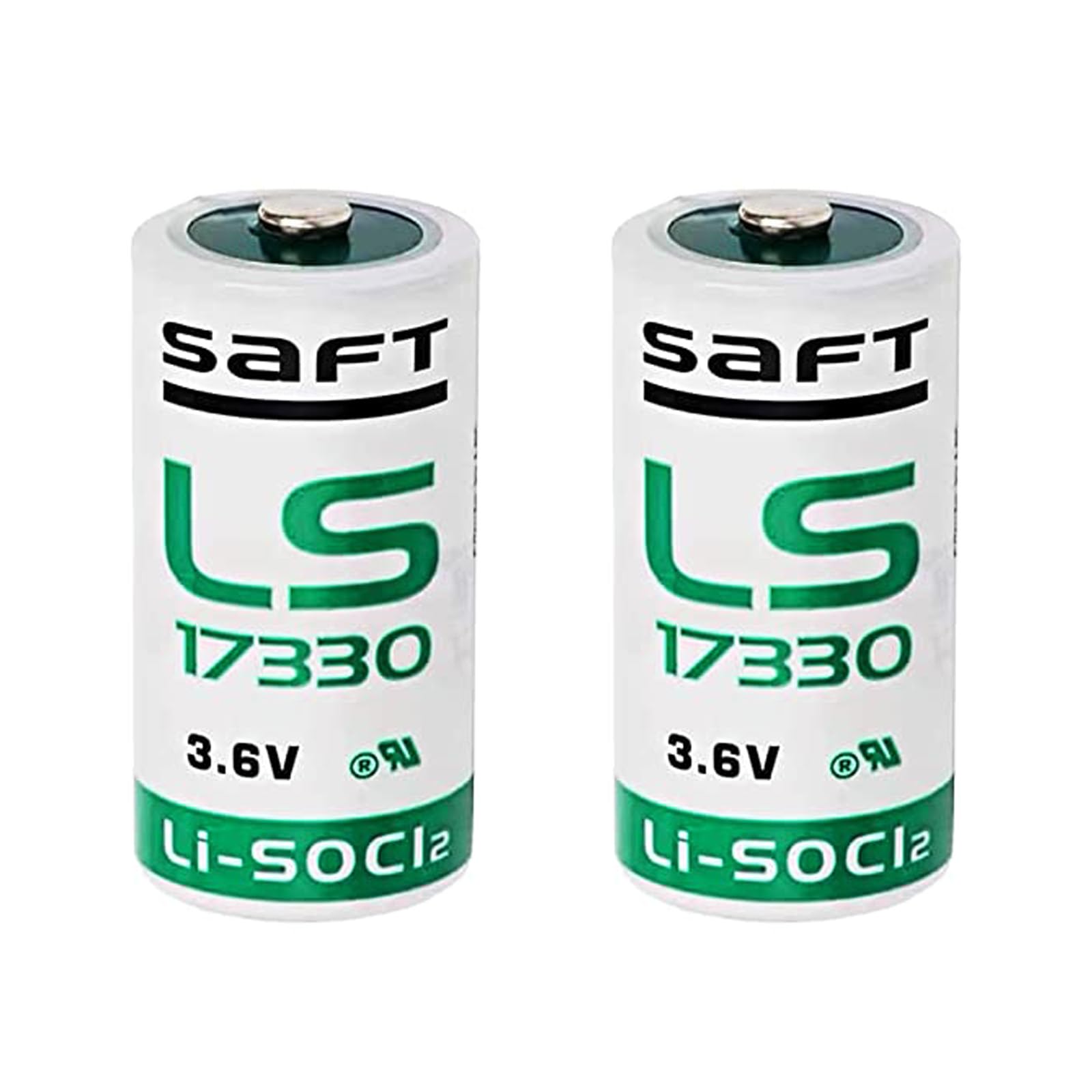 (2 Pack) LS17330 3.6V 2/3 A Size Lithium Battery for Saft LS 17330 LS17330 3.6v Battery 17330 2100mah