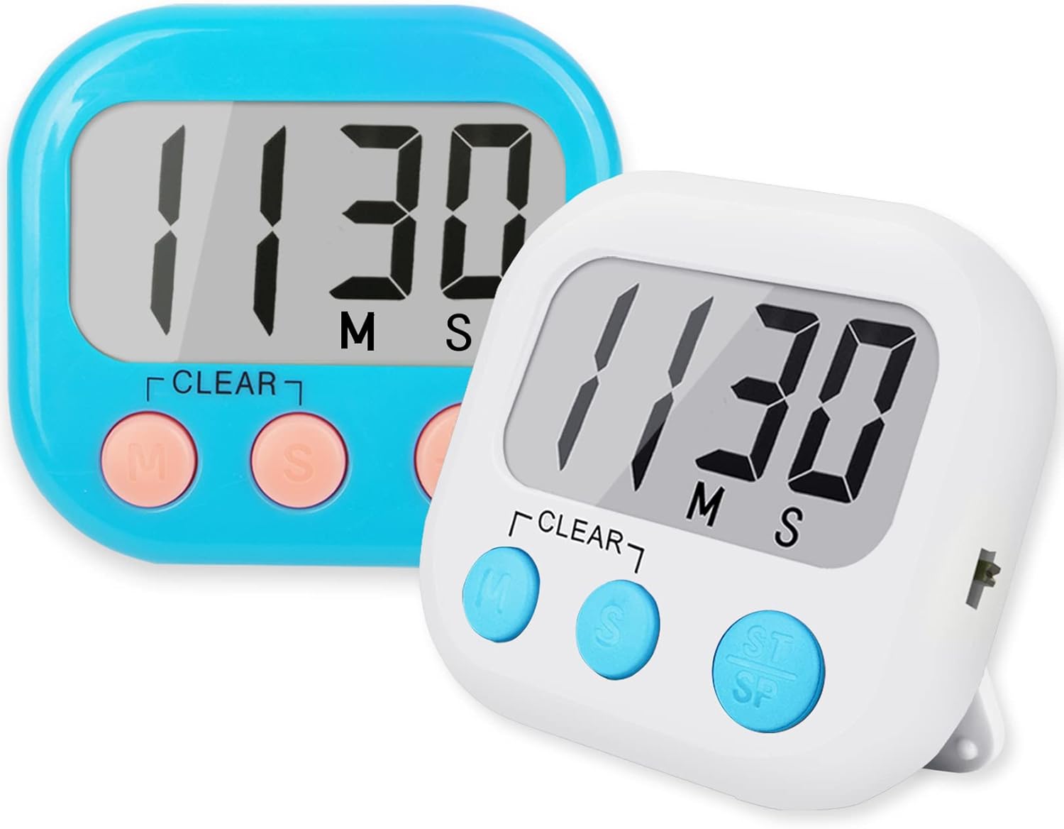 Classroom Timers for Teachers Kids Large Digital Timer 2 Pack Blue White