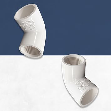 Schedule 40 PVC 3/4 Inch 90 Degree Elbow, Socket Connection, NSF Compliant, for Water Systems, 130F Max Temperature, Durable PVC Pipe Fitting- 25 Pack