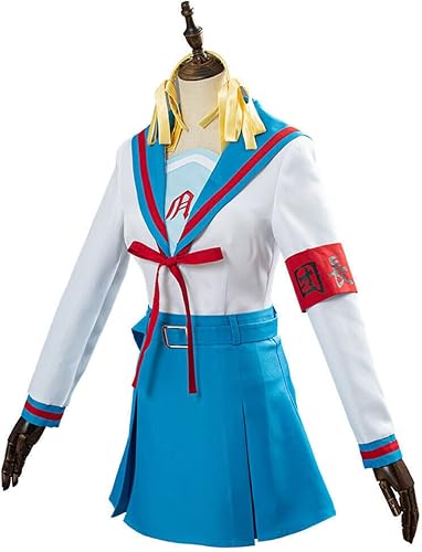 Miniatura 4 de Weixu Anime Suzumiya Haruhi No Yuuutsu Cosplay Suzumiya Haruhi Disfraz Jk Uniforme Superior Falda Traje de Halloween Carnaval