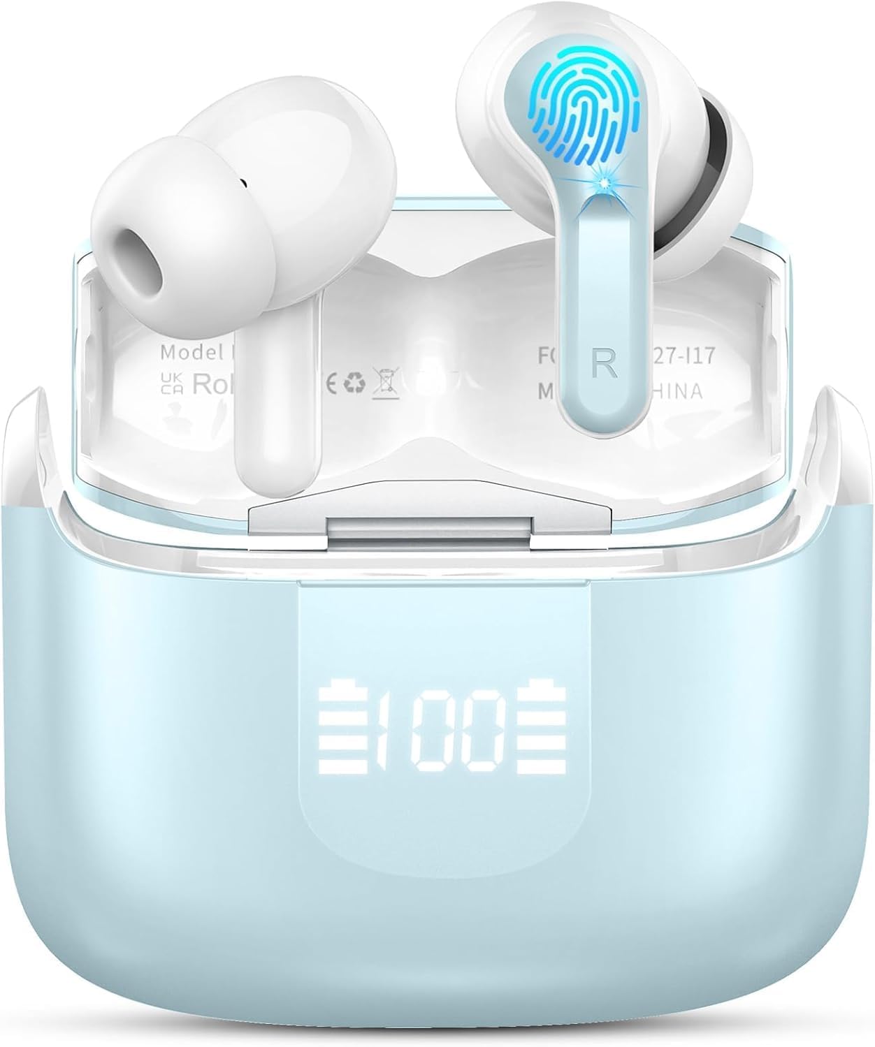 Wireless Earbuds, 6D-Stereo 2026 Bluetooth 5.4 Headphones, 50+Hrs Deep Bass Ear Buds, ENC Noise Cancelling Earphones, USB-C Fast Charging, IP-X7 Waterproof Headset Android iOS for Sport Gym Running — view 11