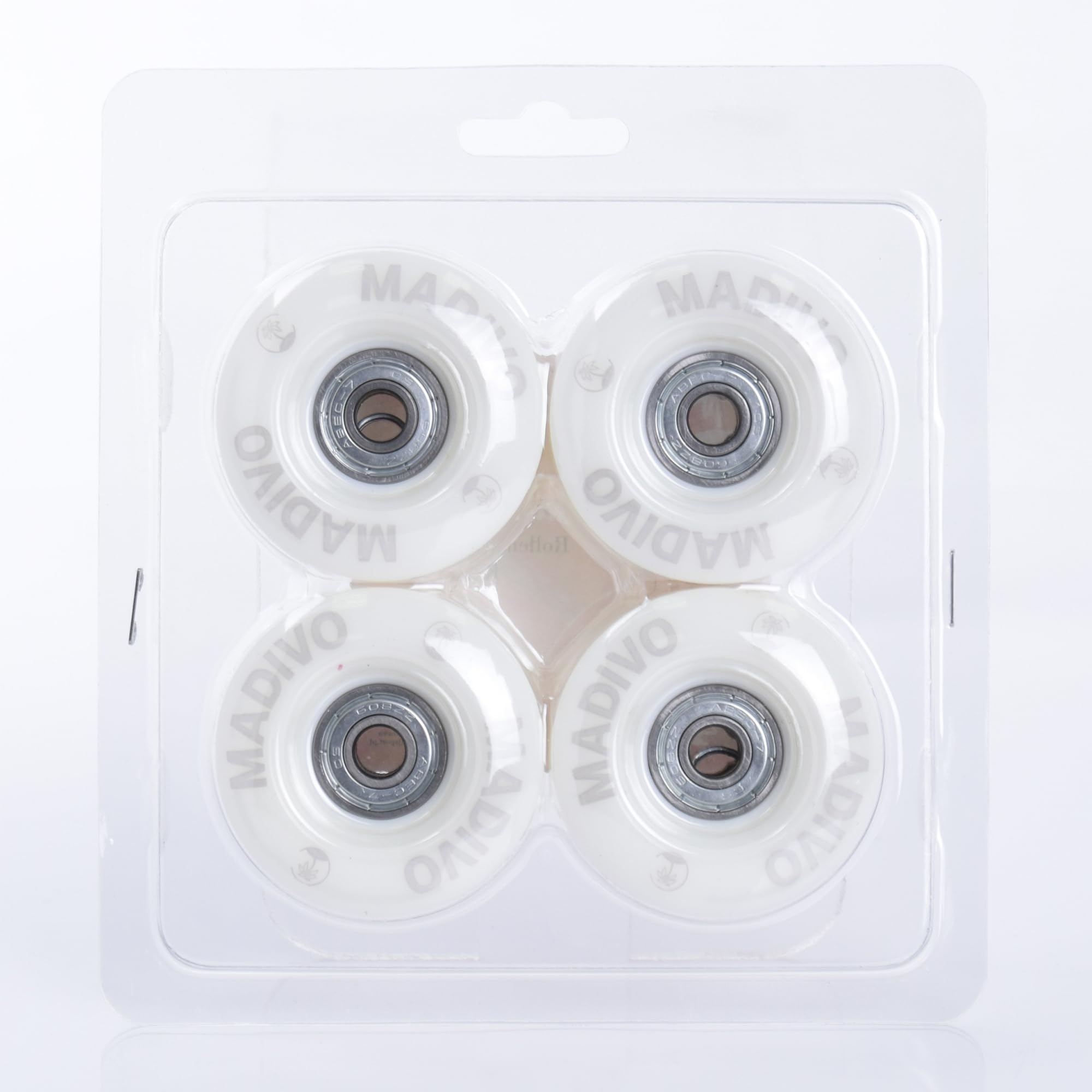 MADIVO Ruote di ricambio + cuscinetti a sfera per pattini a rotelle 54 mm x 32 mm | Set di 4 ruote 82A ABEC-7 cuscinetti Bearings | Classiche ruote per pattini a rotelle per Quad Skates per interni ed