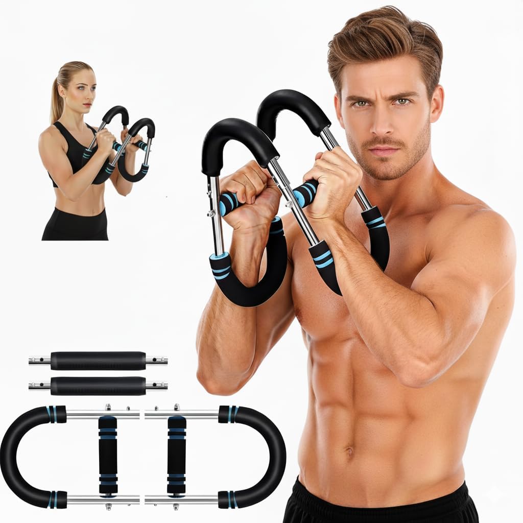 Twister Arm Trainer, Adjustable Resistance (60–120 lbs) Power Twister Bar for Men, Chest & Arm Workout Equipment, Chest Workout Equipment, arm Trainer for Men Chest Trainer for Men