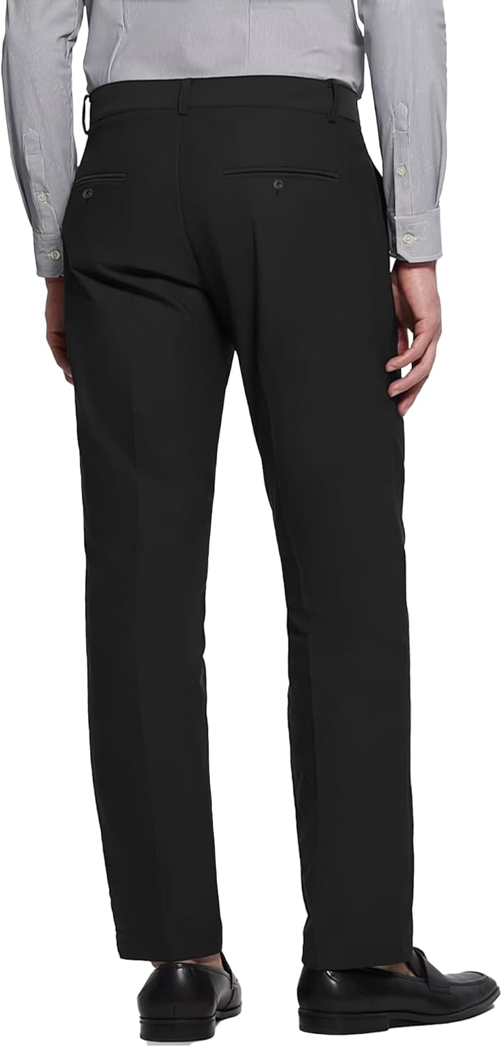 Mens No Iron 4-Way Stretch Dress Pants with Flex Waistband Flat Front Suit Pants for Men - Image 2