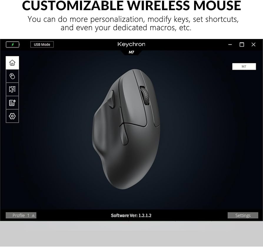 Amazon.com: Keychron M7 Wireless Gaming Optical Mouse, Tri
