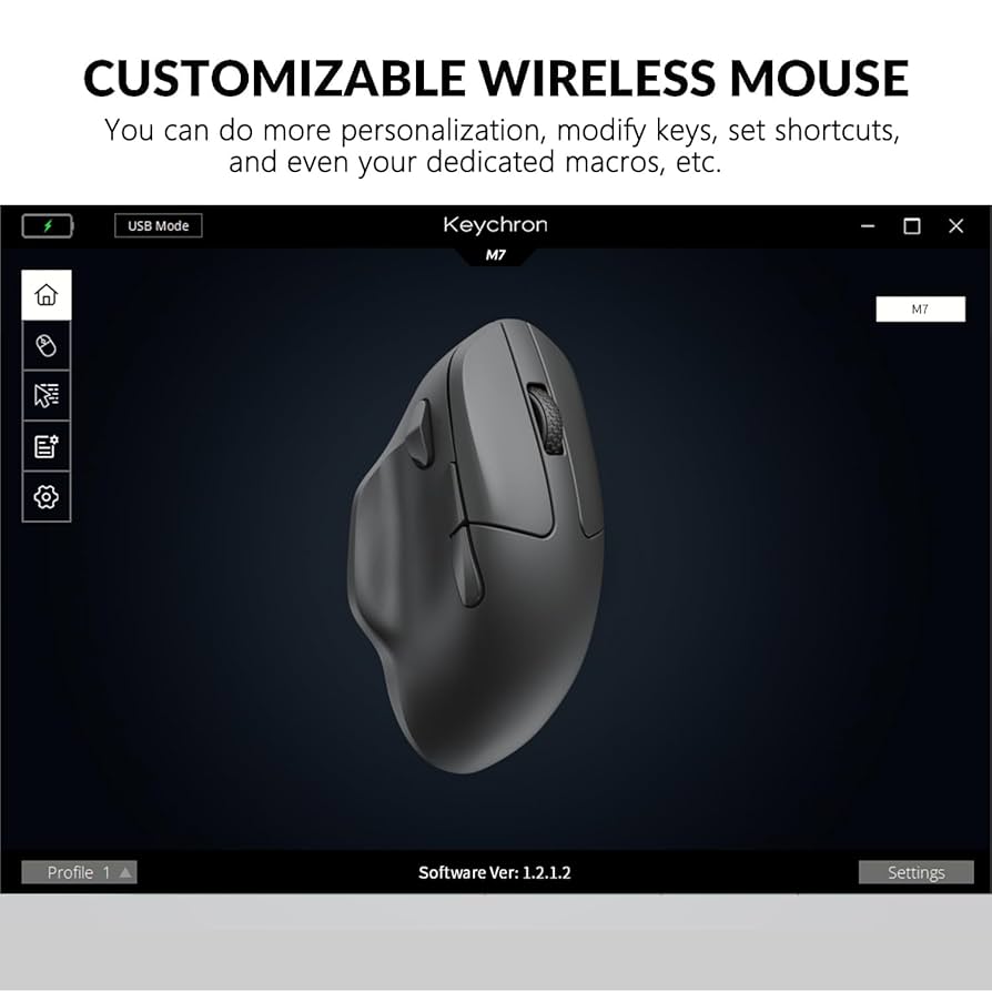 Amazon.com: Keychron M7 Wireless Gaming Optical Mouse, Tri