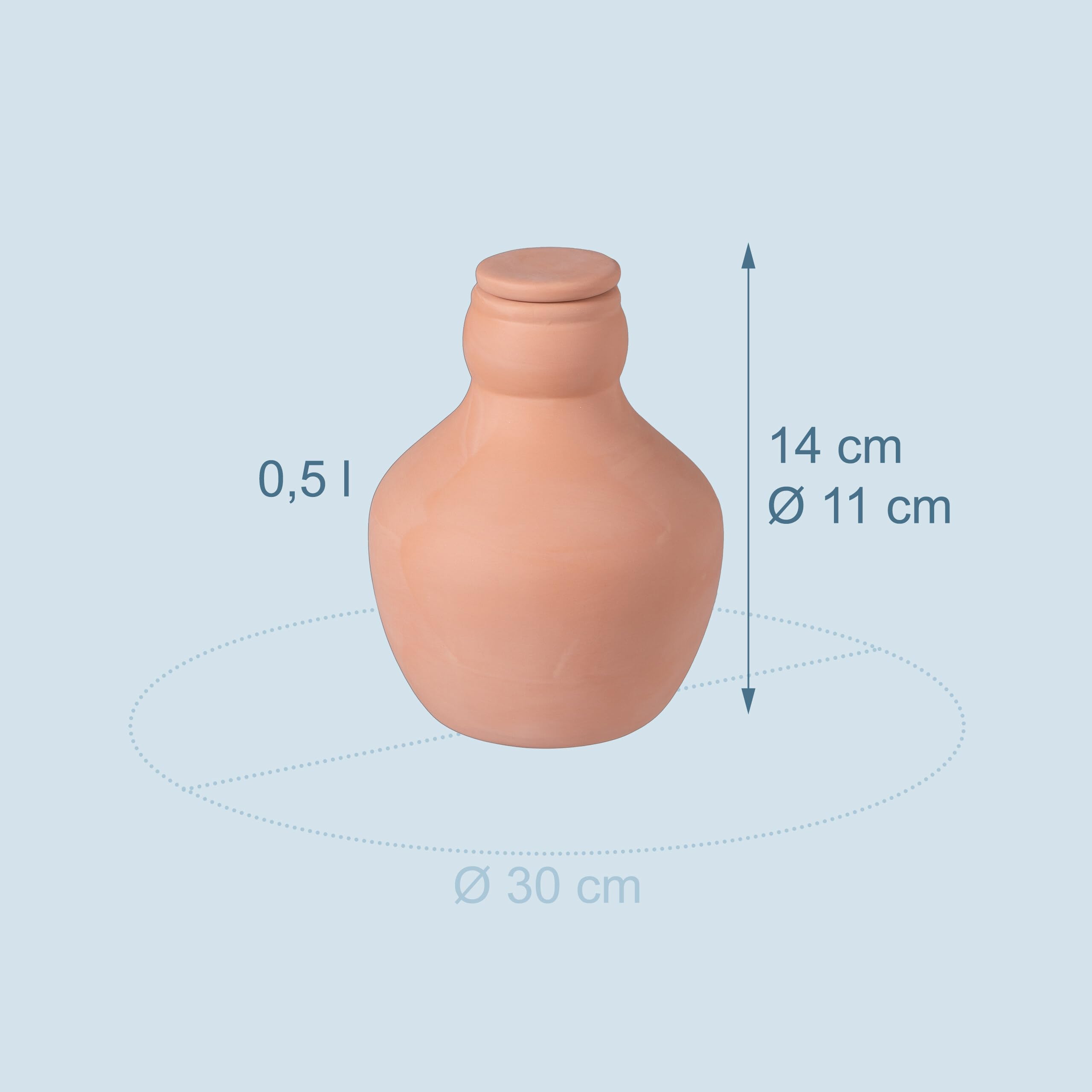 Relaxdays Lot de 3 ollas en Terre Cuite 500 ML arrosage racinaire pour Potager et Serre, économie d'eau 14x11x11 cm