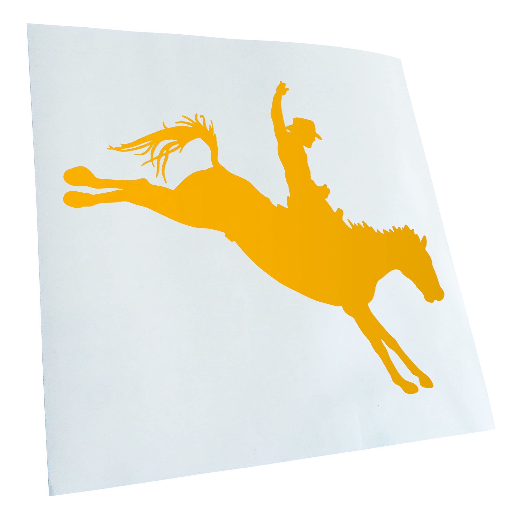 Kiwistar - Car Sticker - Yellow - 30 x 25 cm Cowboy with Horse Rodeo Sticker for Car, Laptop, Bicycle, Truck, Motorcycle, Multicoloured JDM Decal Racing