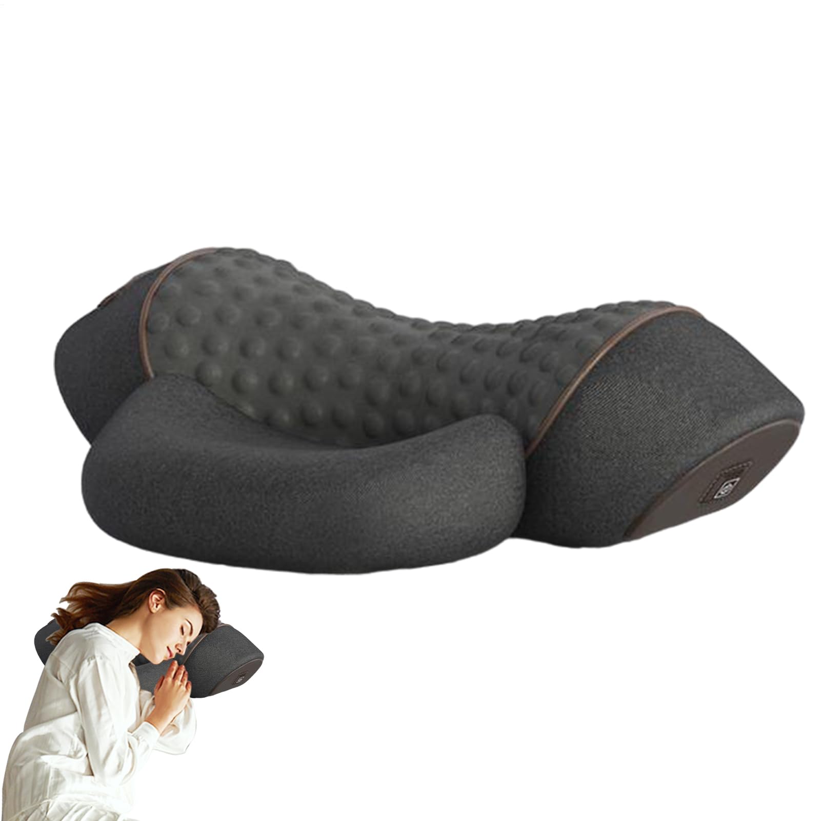 Cervical Massage Pillow with Heat Electric Back Cushion Memory Electric Relaxation Neck Massager Ergonomic for Women Men Adults Neck Head