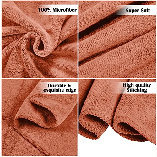 Image of Sassoon Venir Microfiber 1 Piece Men Bath Towel 450 GSM (70x145cm, Rust Color) Ultra Soft Material, Towel for Daily use