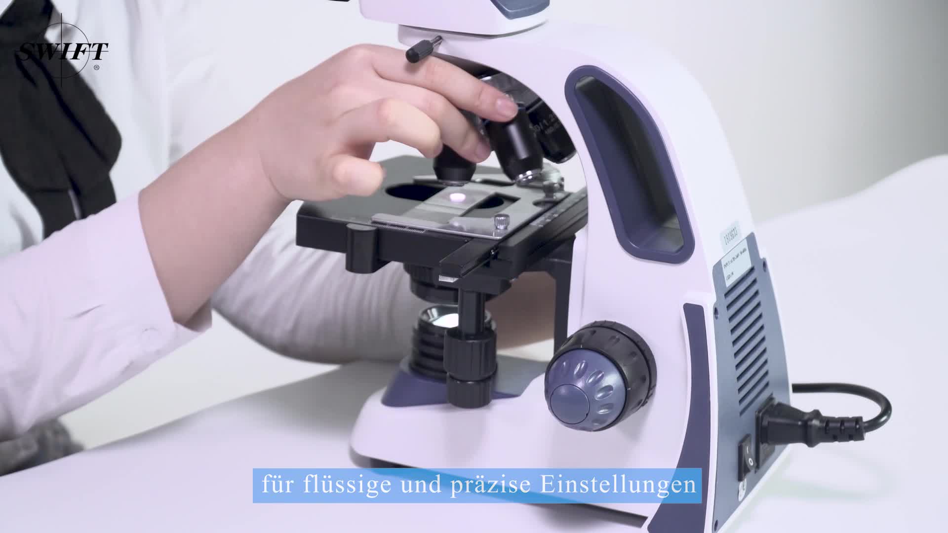 SWIFT SW380B 40X-2000X-Vergrößerung Siedentopf Binokular Lab-Mikroskop für Forschungszwecke mit Weitwinkel 10X und 25X Okular mechanischer Objekttisch Abbe-Kondensator Ultra präzise Fokussierung – Bild 8
