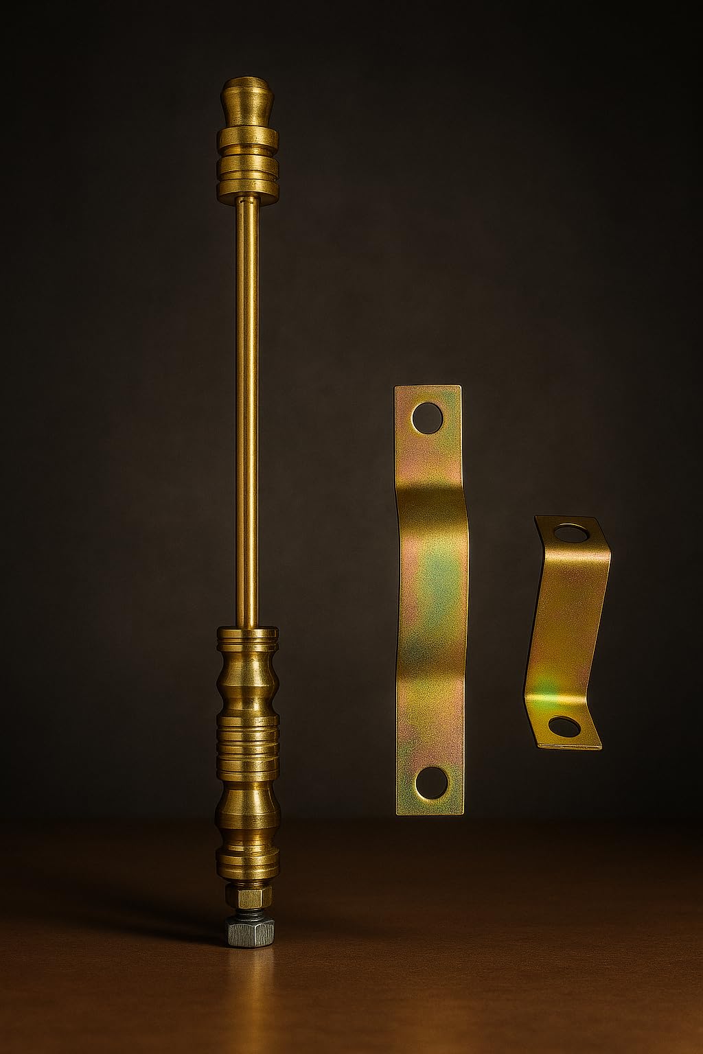 Uniqorn Enterprises Heavy Duty Car Bonnet Flag Rod – Golden Metal Flag Pole Mount (28cm) with 2pcs clamp (medium-14cm,Smoll-7cm) for Vehicles and fit in all cars without flag