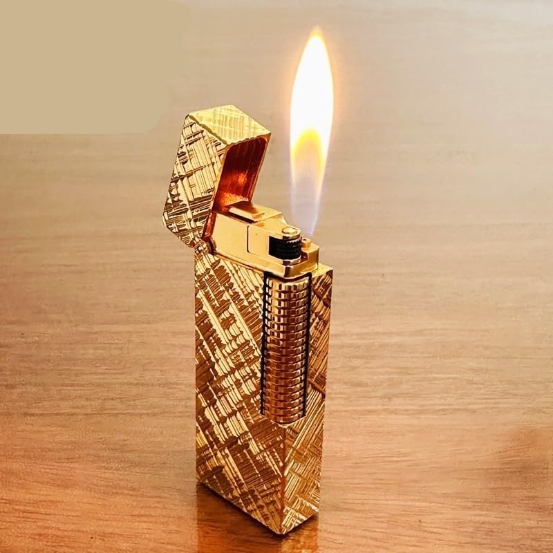 Encendedor clásico de metal grabado a mano de latón miniatura 4