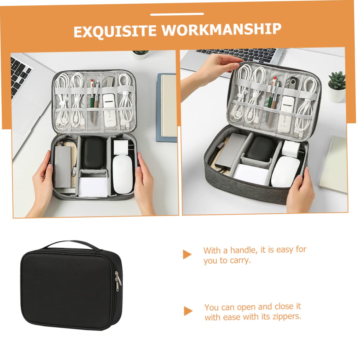 DOITOOL 3 Pezzi Organizzatore Per Cavi Da Viaggio Organizer Per Accessori Elettronici Custodia Per Caricabatterie Per Auricolari Power Bank