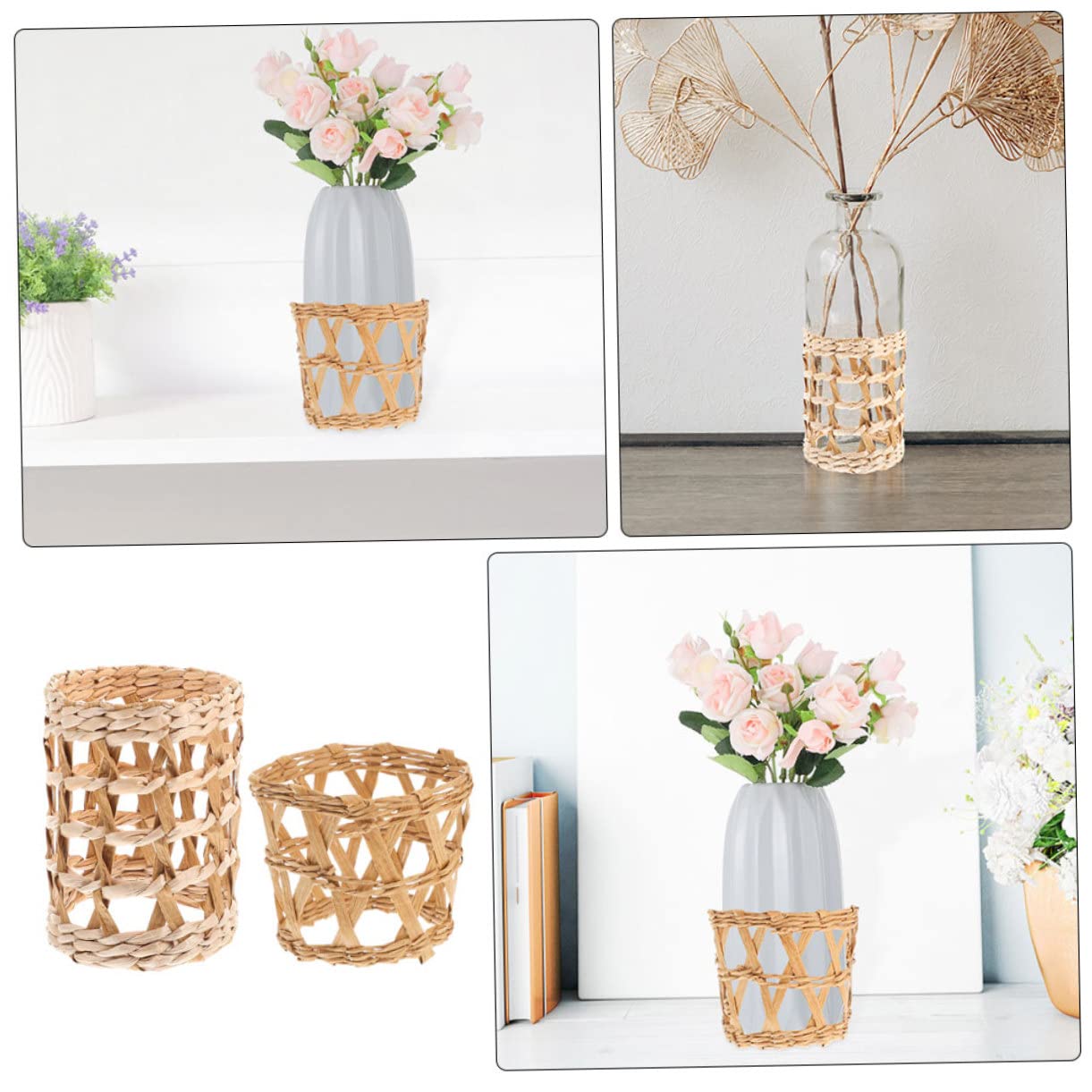 YARNOW 10piezas Funda De Vaso De Natural Creativos para Copas Aislante Térmico y Antideslizante Decoración Artesanal para Hogar y Oficina