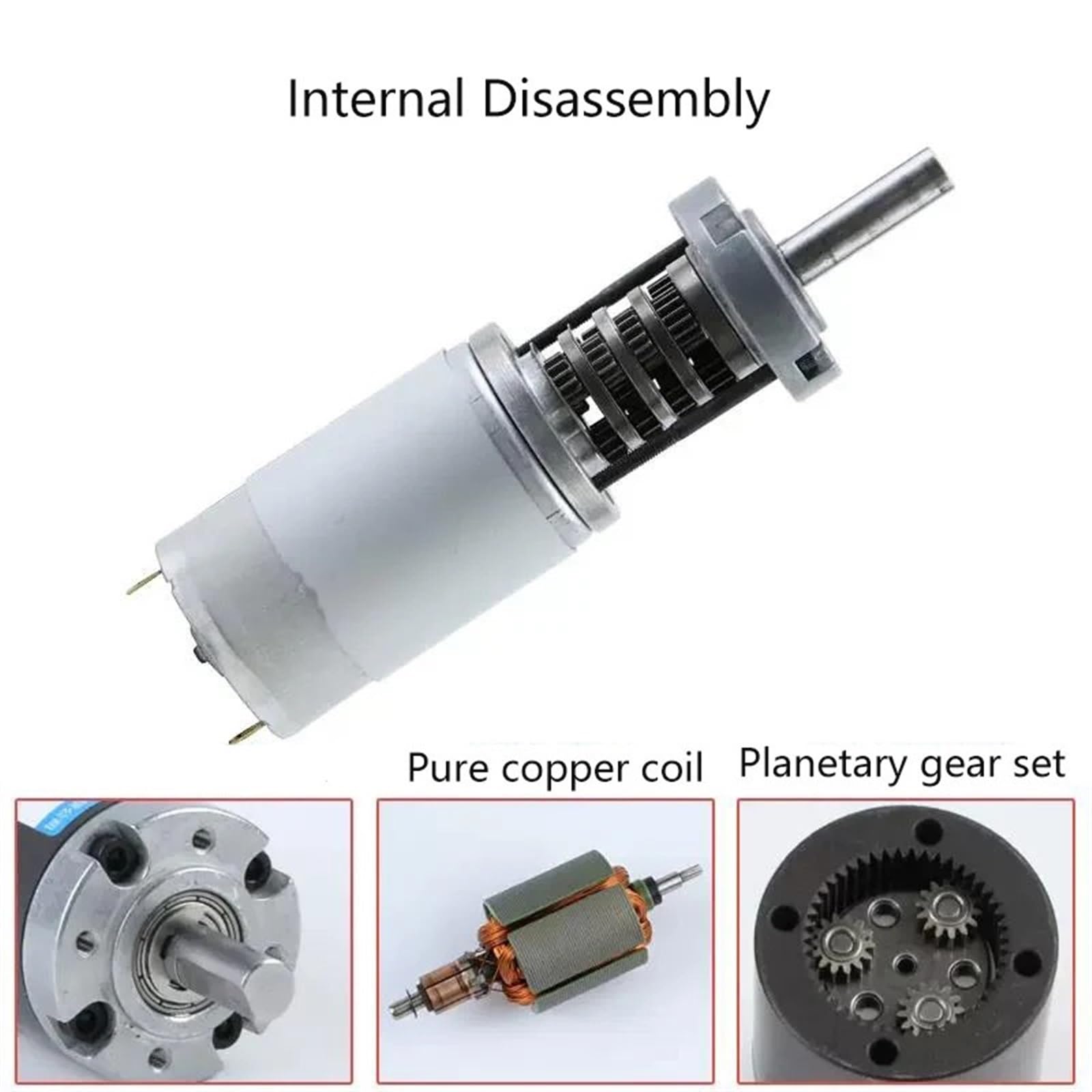 36-555 100kgcm Moteur planétaire CC vitesse réglable réversible